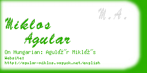 miklos agular business card